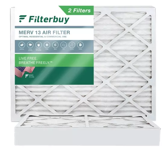 Filterbuy 16x20x4 Pleated Air Filters, Replacement for HVAC AC Furnace (MERV 13)