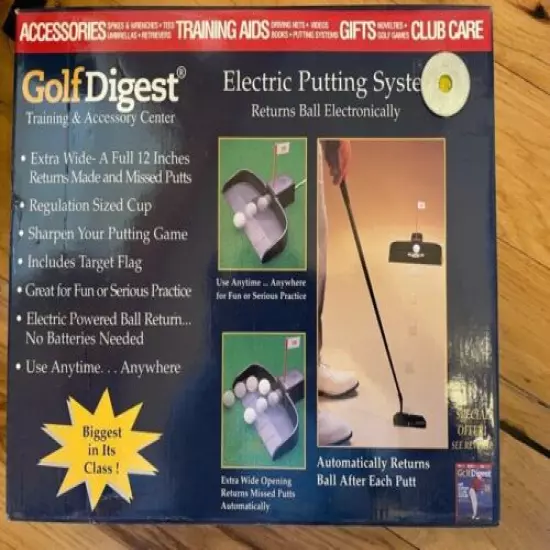 Golf Digest Electric Putting System Golf Putt Putter Ball Return Great Dad Gift