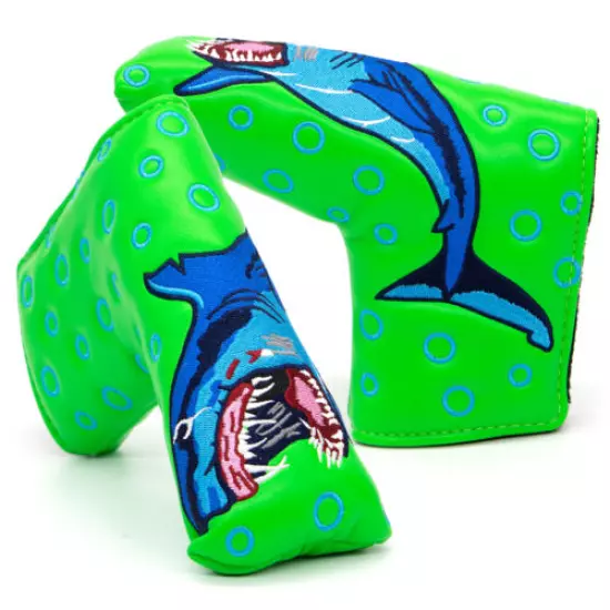 Protect Golf Club, Magnetic Shark Golf Blade Putter Head Cover Headcover Green