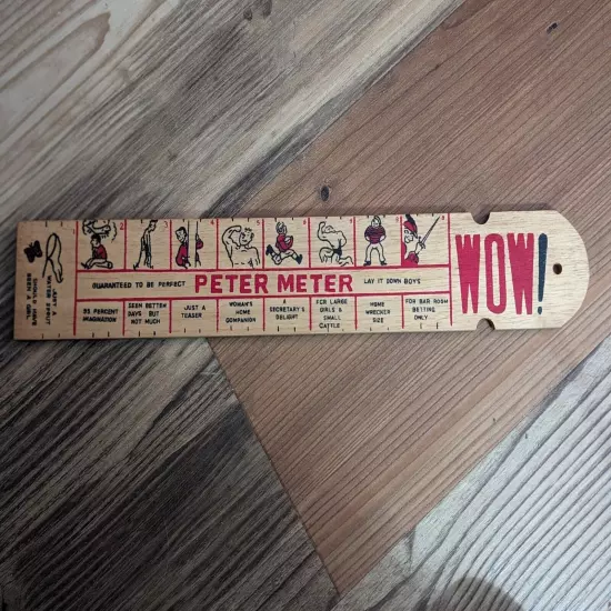 PETER METER Wooden Wood Ruler Gag Gift Novelty Funny Joke Humor