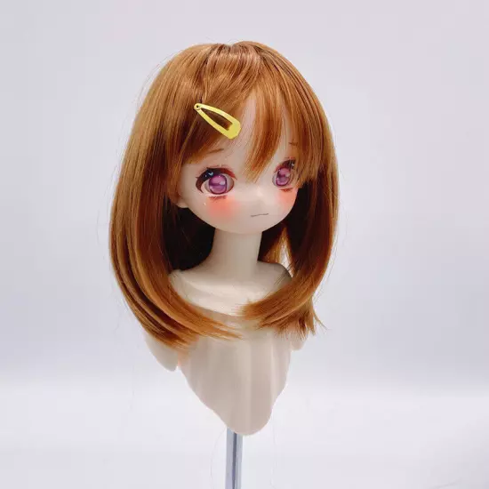 Short hair bangs High Temperature Fiber BJD Doll Wig for 1/3 1/4 1/6 size brown