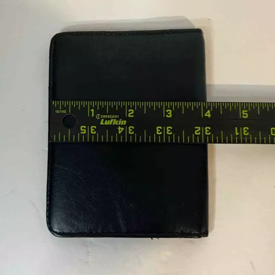 Black Passport Holder Identification Pocket 4 Side Pockets On Right Side