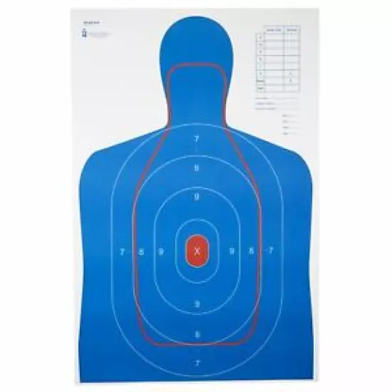 100 Per Box RC-B27E-Q B-27E And FBI Q Combination Target, Blue/Red 23"x35" New