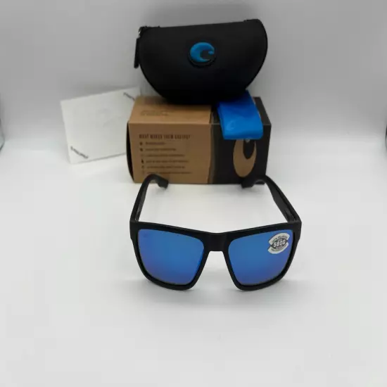 NEW Costa Del Mar PAUNCH XL Polarized Sunglasses Black / Blue Mirror Glass 580G