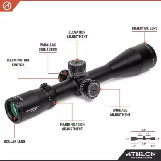 Athlon Optics Ares BTR GEN2 4.5-27x50 30mm APLR3 FFP IR MOA Riflescope 