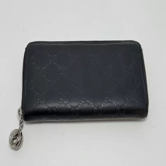 Gucci Black Leather Zip Around Wallet *US Seller*