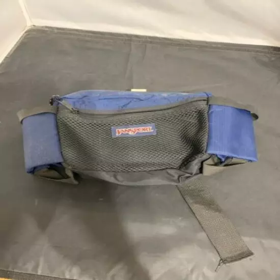  JANSPORT FANNY PACK BACKPACK W/ 2 BOTTLE HOLDERS BLUE HIKING CAMPING