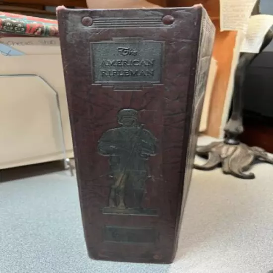 1960, 1961, 1962 THE AMERICAN RIFLEMAN NRA MAGAZINE LEATHER BINDER, 12 ISSUE