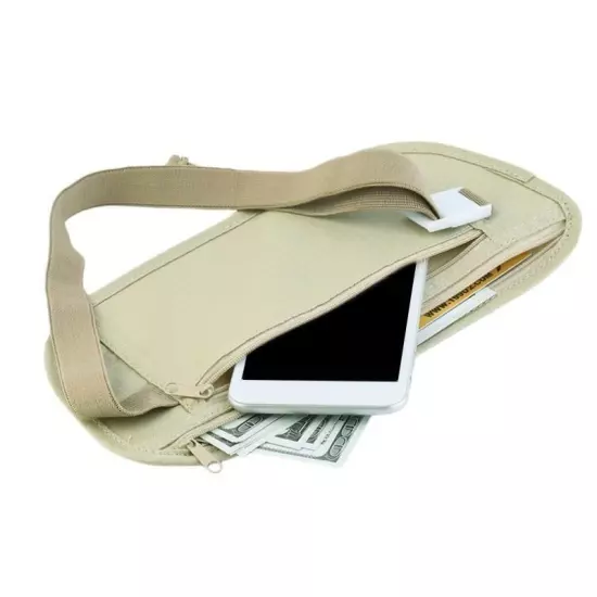 Invisible Travel Waist Packs Pouch for Passport Hidden Security Money Belt Bag