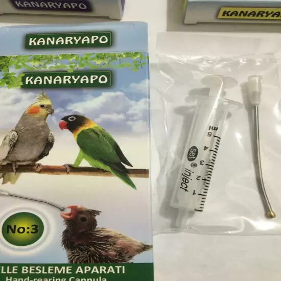 Birds Hand Rearing Feeding Gavage Crop Needle Syringe-Medication Cannula