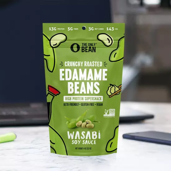 Edamame Dry Roasted Edamame Beans Snack (Wasabi Soy Sauce), Wasabi Peas Alternat