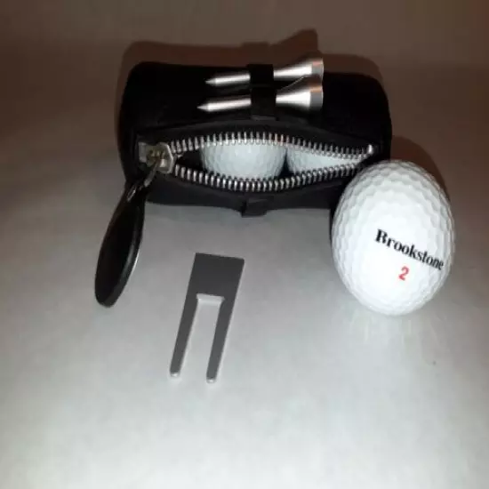 Brookstone Golf Case Balls Leather Case Tees Divot