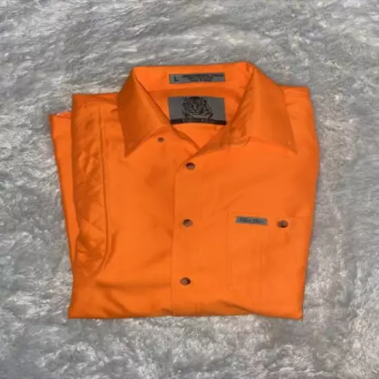 Tiger Hill Hunting Shirt Orange With Rifle Rest Size Large No Flaws