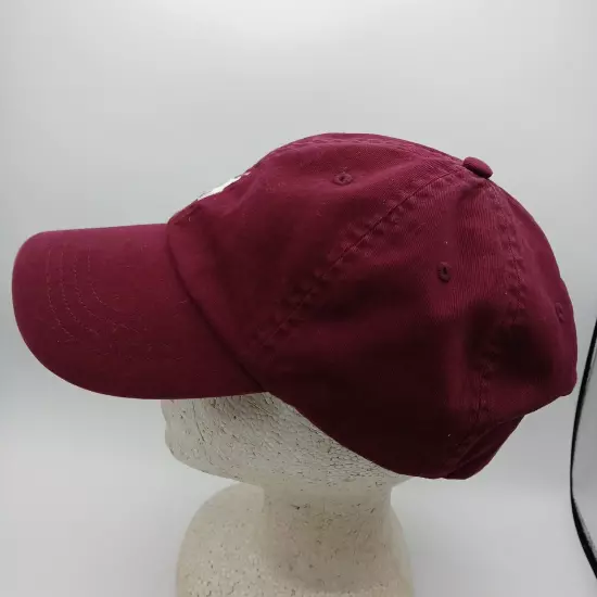 Polo Ralph Lauren Hat Cap Strap Back Burgundy Red White Pony Logo and Script