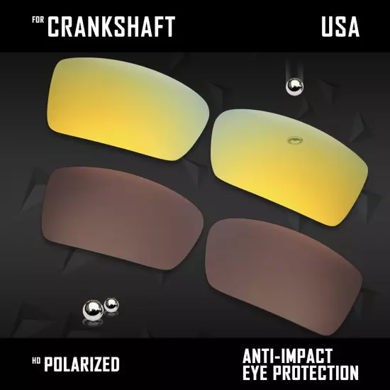 Anti Scratch Polarized Replacement Lenses for-Oakley Crankshaft OO9239 Options