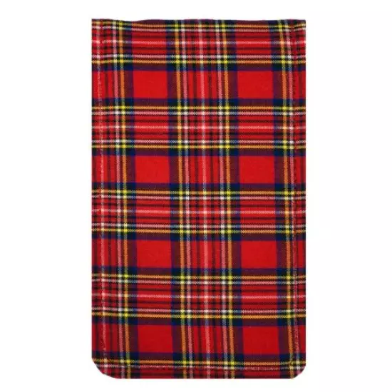 Sunfish Golf Scorecard Yardage Book Holder Scottish Tartan Red Plaid 