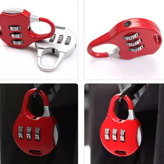 Coloured Luggage Travel Suitcase Bag Lock [3 Digit Combination] Padlock Reset