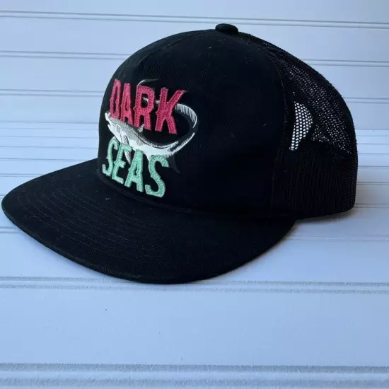 Dark Seas Division Black Shark Trucker Hat Snap Back OneSize