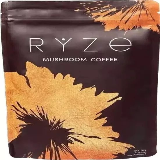 Ryze Mushroom Coffee Organic New 30 SERVINGS FREE SHIPPING SAME DAY With Spoon