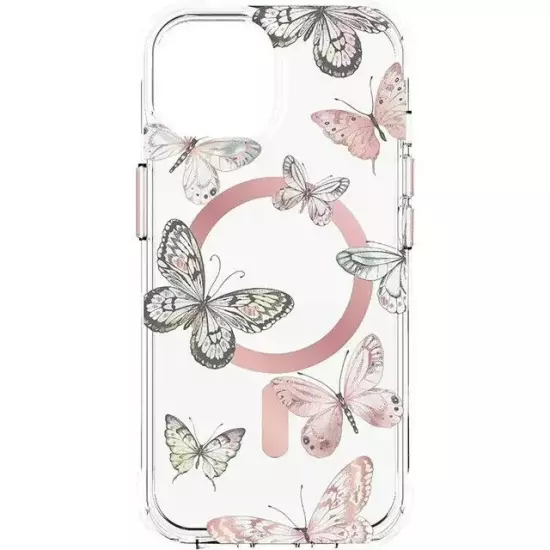 NEW - Karma by Body Glove Pink Butterflies with MagSafe Case For iPhone 15/14/13