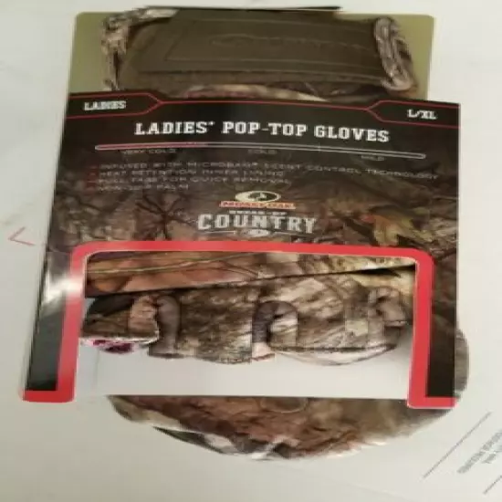 L/XL Woman's Pop Top Mossy Oak Break-up Country Glomitts Gloves Scent Control :)