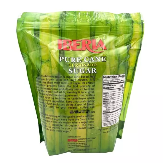 Iberia Pure Cane Turbinado Raw Sugar, 32 Oz.