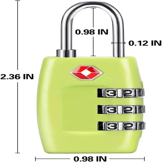 TSA Luggage Locks (4Pack) - 3 Digit Combination Padlocks - Approved Travel Lock 