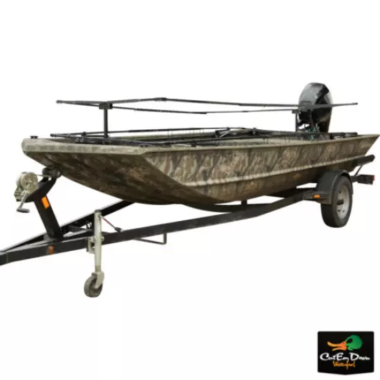 DRAKE WATERFOWL SYSTEMS GHILLIE BOAT BLIND WITH NO SHADOW DUAL ACTION TOP