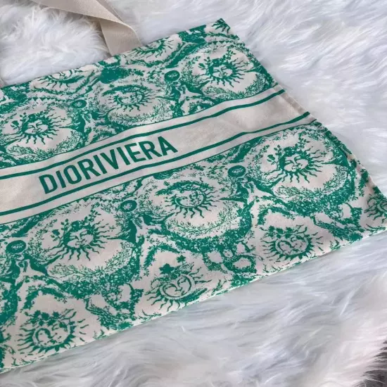 Christian Dior Wardujuy Tote Bag Novelty Green White VIP Customers Japan Limited