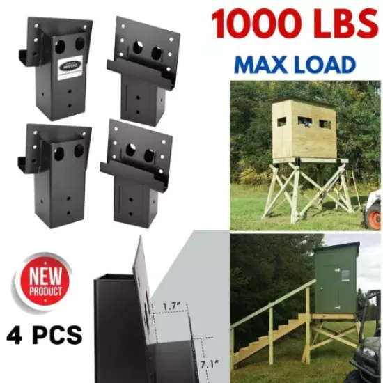 4-Pack Dual Angle Elevator Brackets 4x4 Deer Stand Hunting Blind Tower Platform