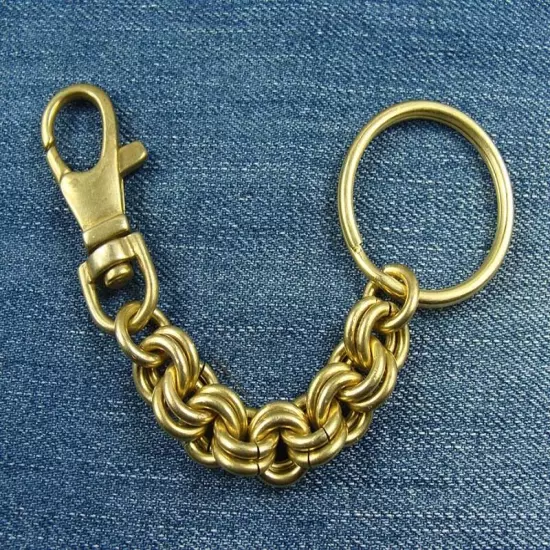 Handmade Solid Brass Key Chain Holder keychains with snap hook keyrings