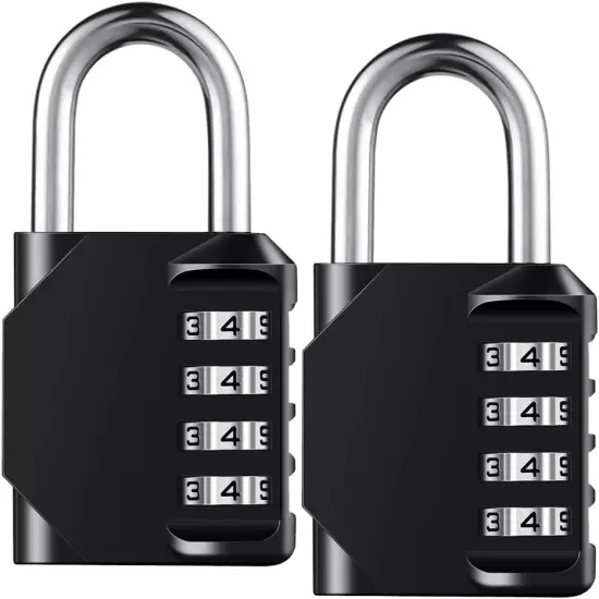 Combination Lock Resettable 4 Digit Padlock with Combination, Waterproof and He