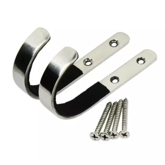 2pc x Stainless Steel Wall Mount Gun Rack Hooks Shotgun Bow Rifle Sword Hangers