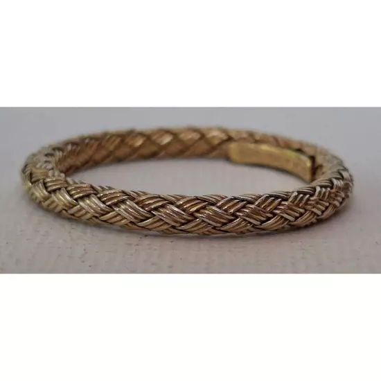 JCM ITALY MEN'S 925 STERLING SILVER VERMEIL WOVEN BAND RING SIZE 10.75 SKY