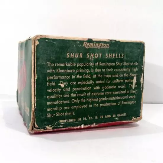 Vintage 1930 40 50's Remington Shur Shot Shotgun Shot Shell Box Empty No Shells