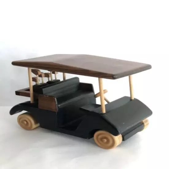 Miniature Wooden Golf Cart 8”x4” Desk Decoration Or Shelf decor