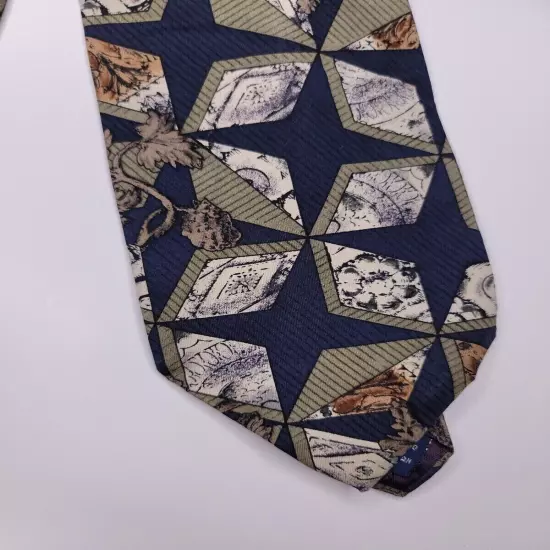 Bass Mens Formal Necktie 58"Lx3.75"W Navy/Green Neck Tie