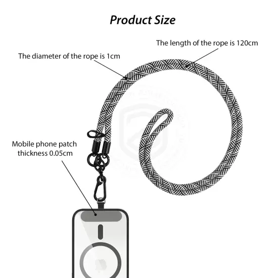 Universal Crossbody Phone Lanyard With Carabiner Hook For iPhone Samsung Google