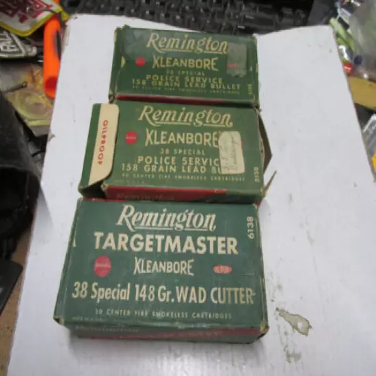 [BK shel] 3 vintage Remington kleenbore 38 cal empty boxes