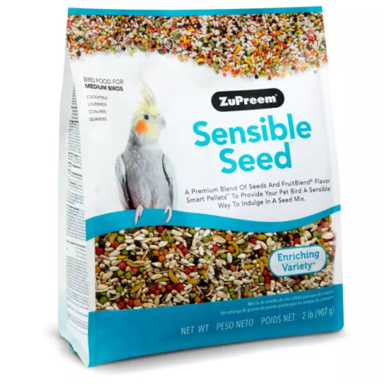 ZuPreem Sensible Seed Bird Food for Medium Birds, 2 lb bag