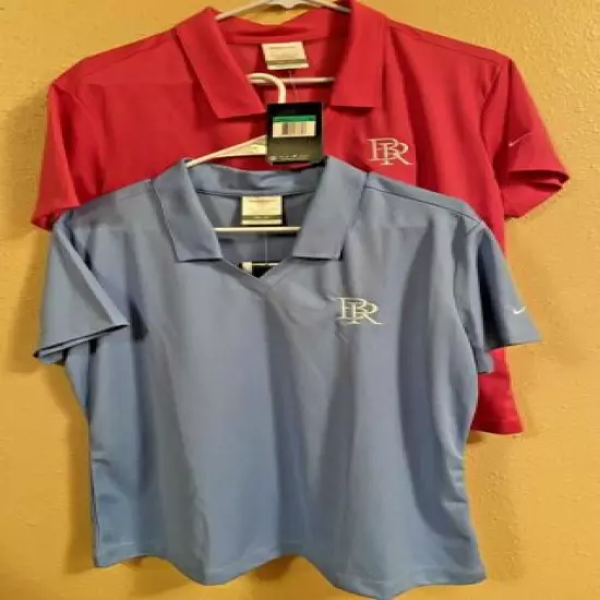 Lot of 2 Nike Dri-Fit Golf polos - pink, blue - Women’s XL - New with Tags!