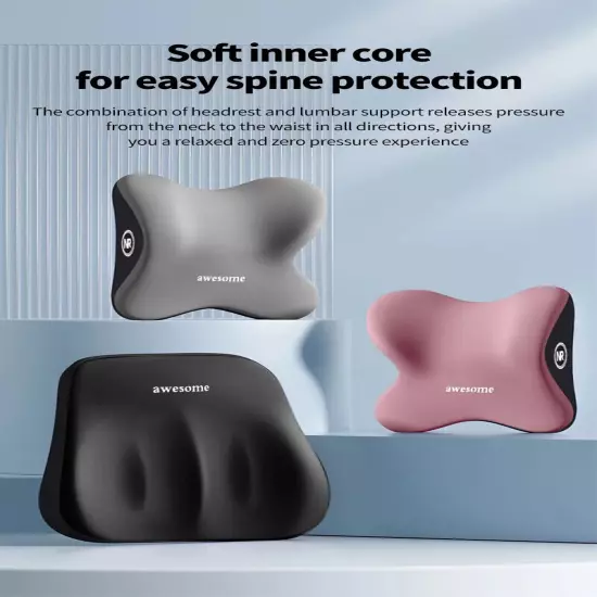 Car Headrest Lumbar Cushion Memory Foam Backrest Lumbar Pillow Neck Pillow