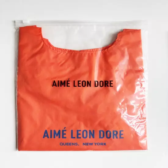 Aime Leon Dore Packable Tote Shopping Bag Orange NWT