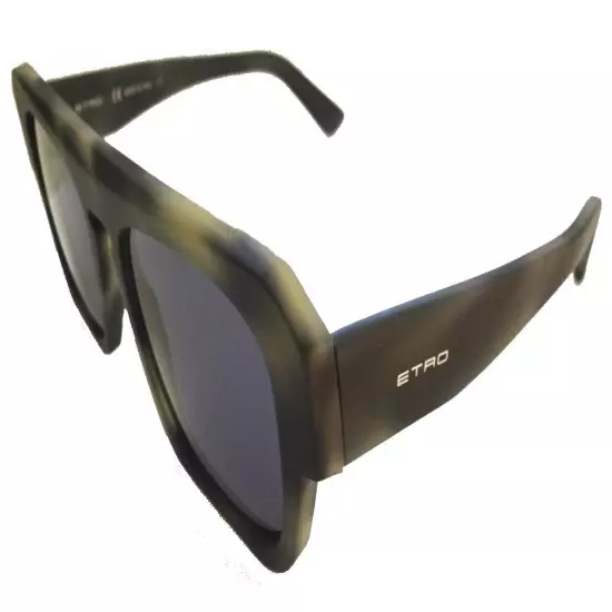 $385 Etro Navigator Sunglasses Matte Gray Havana Gray Lens Made in Italy NWT