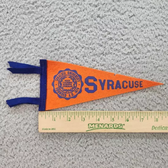 Vintage Syracuse University Pennant Mini Felt NCAA Orange Blue Orangemen 8.5in