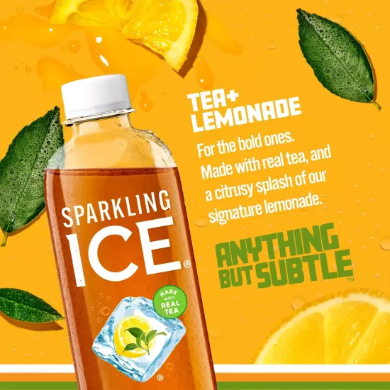 Sparkling Ice Tea + Lemonade Sparkling Water Zero Sugar Flavored Water with V...