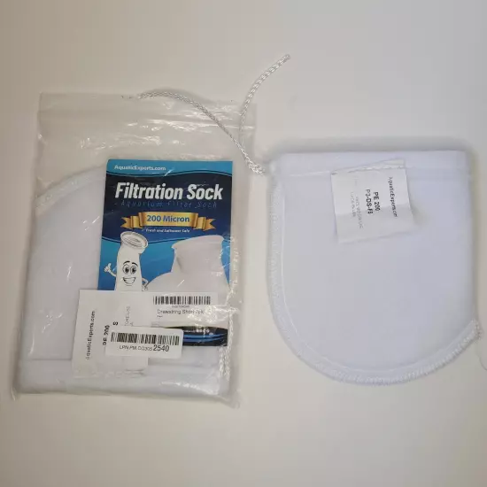 Aquatic Experts Drawstring Felt Filter Socks 4 inch Opening 200 Micron - Short