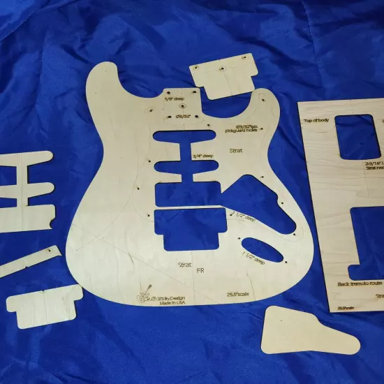 Custom Strat Style HSS Guitar Body Template 4strat Neck Orig Floyd Rose