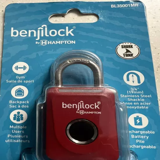 BenjiLock BL35001MR Fingerprint & Combination Travel Luggage Lock (NEW)