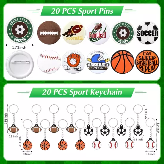 194 Pcs Sport Party Favors Bulk Soccer Baseball Football Basketball Goodie Ba...